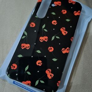 Black and Red Floral Skull Phone Case